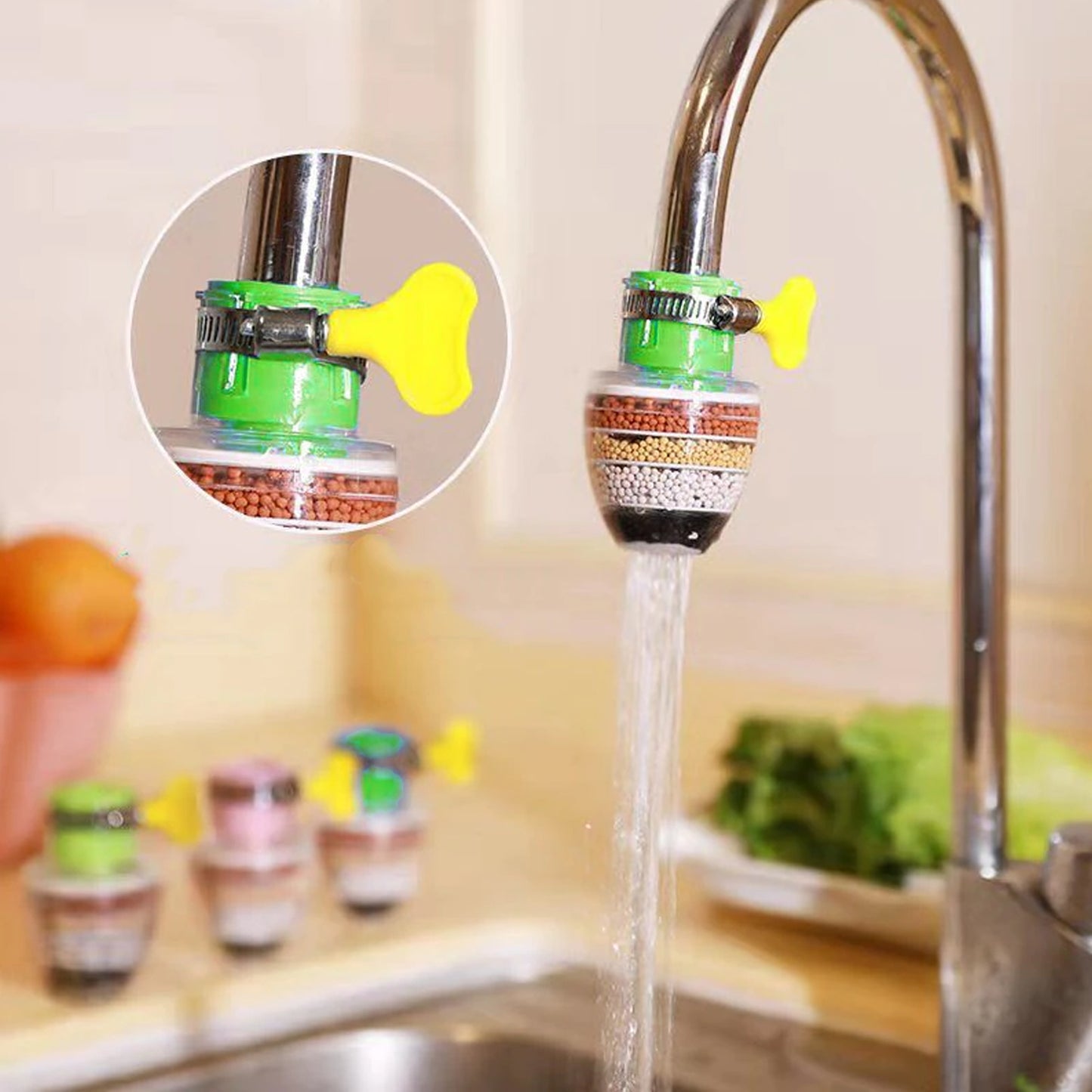 Water Faucet Clean Purifier Filter Cartridge Water Tap Upgrade Universal Interface Faucet Filter (Six Layer Purifier)